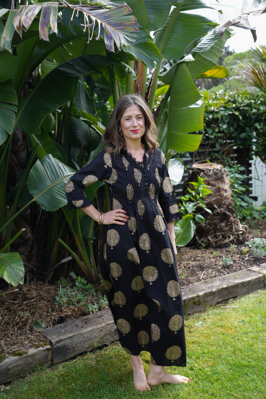 SIENNA DRESS | BLACK GOLD