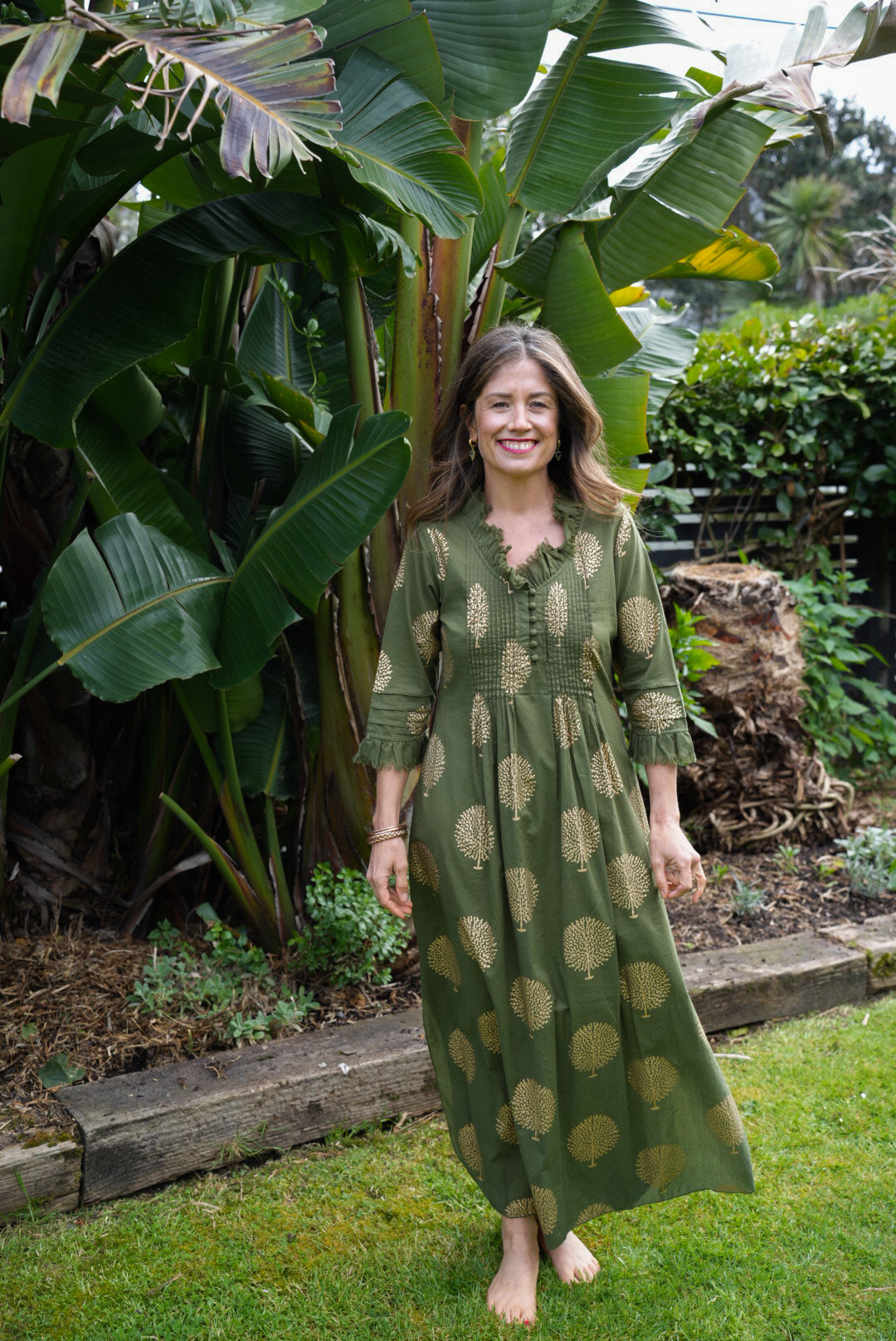 SIENNA DRESS | OLIVE GOLD