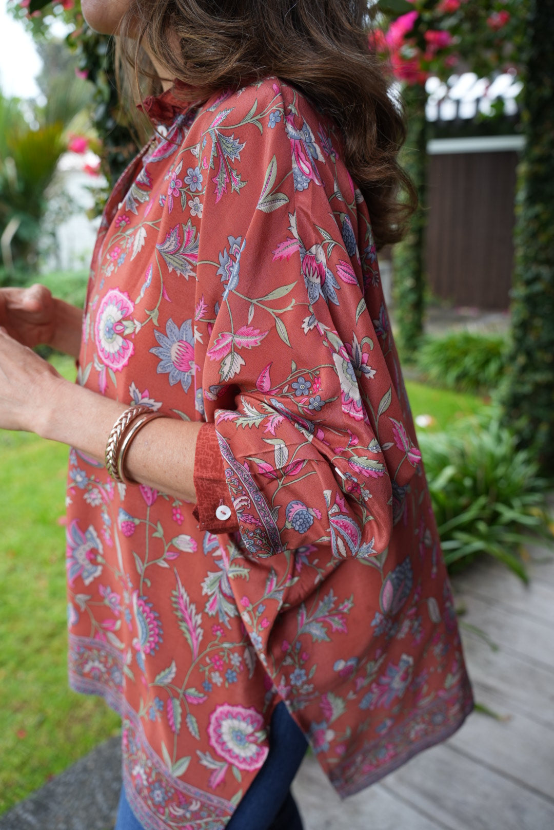 SILK SHIRT | BURNT SIENNA
