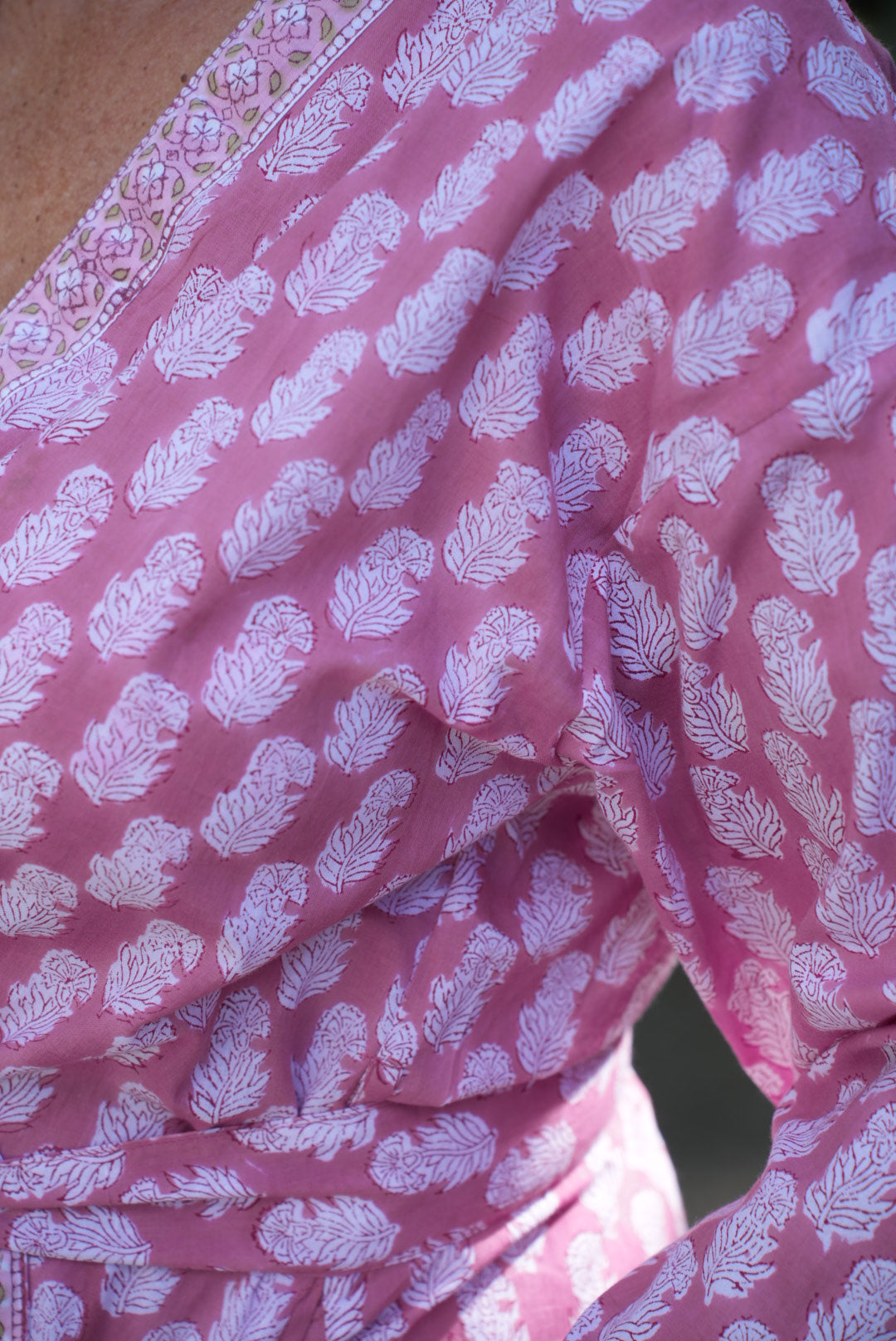 COTTON BLOCK PRINT KIMONO | ROSE PINK