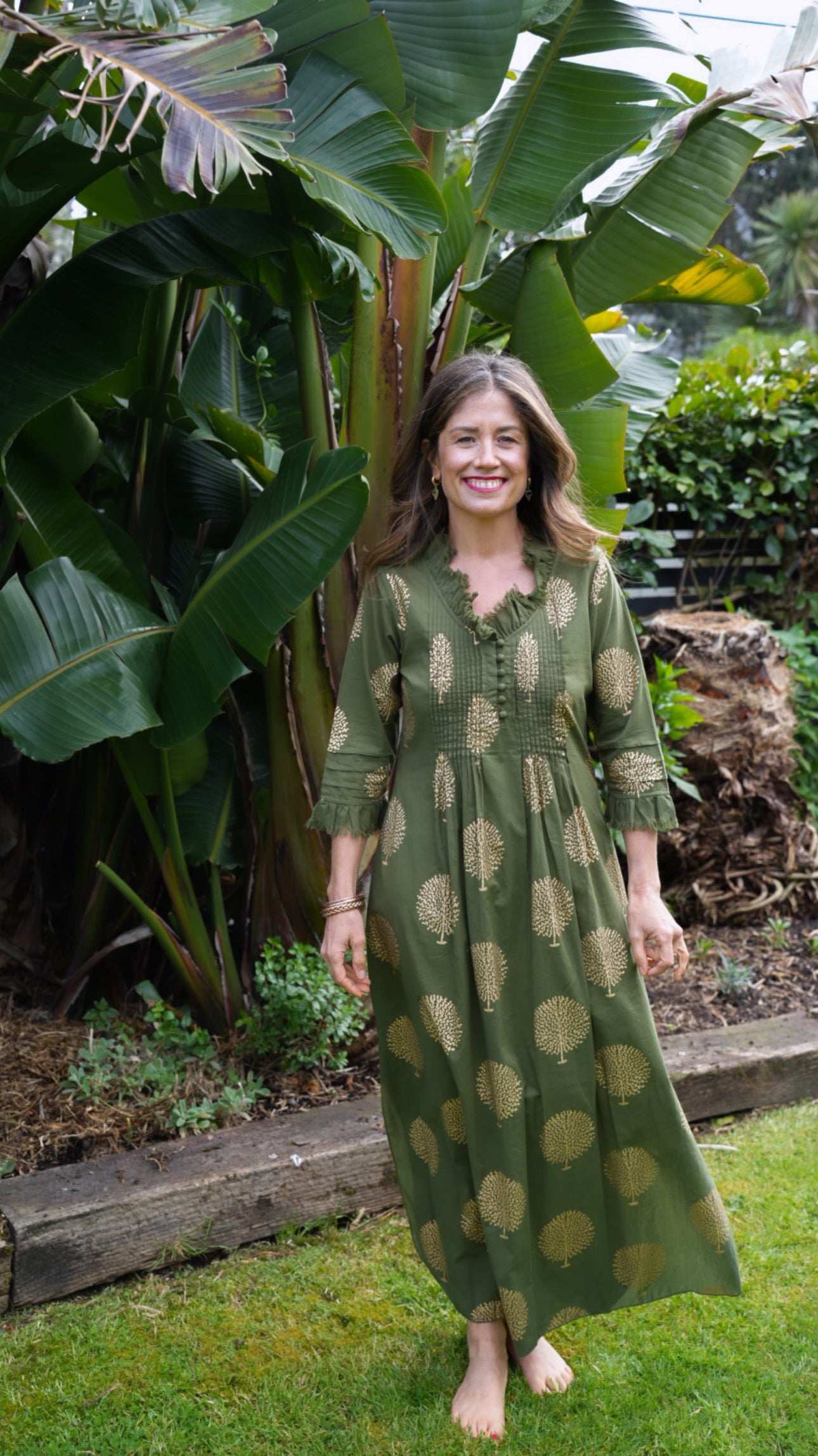 SIENNA DRESS | OLIVE GOLD