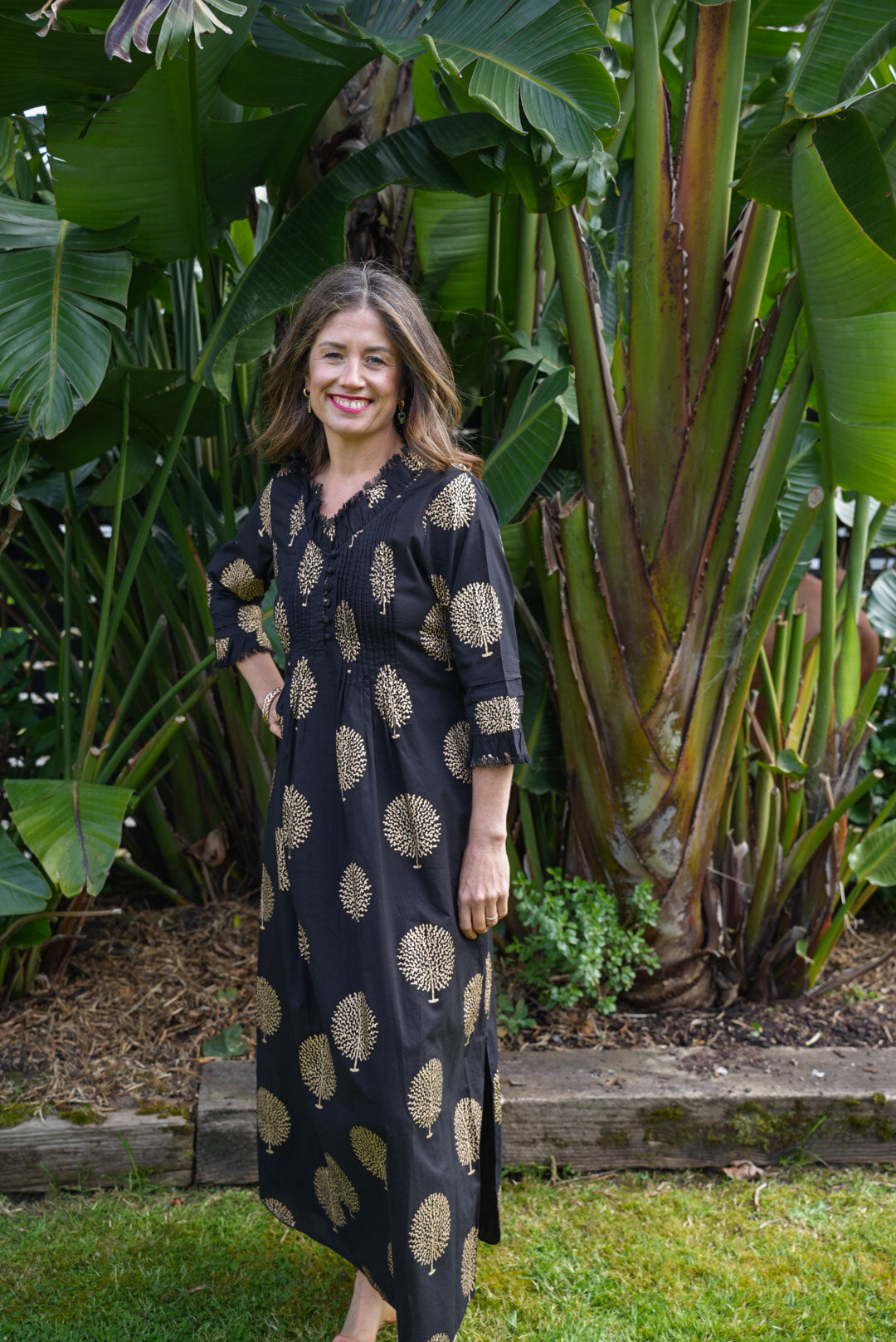 SIENNA DRESS | BLACK GOLD
