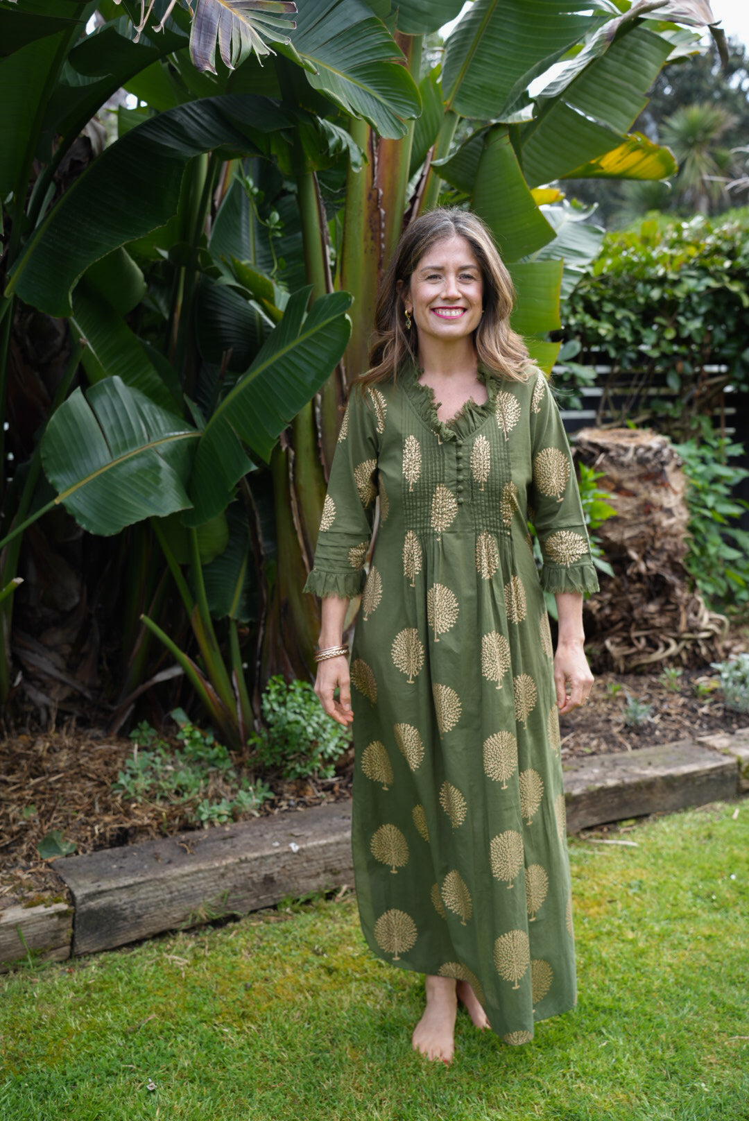 SIENNA DRESS | OLIVE GOLD