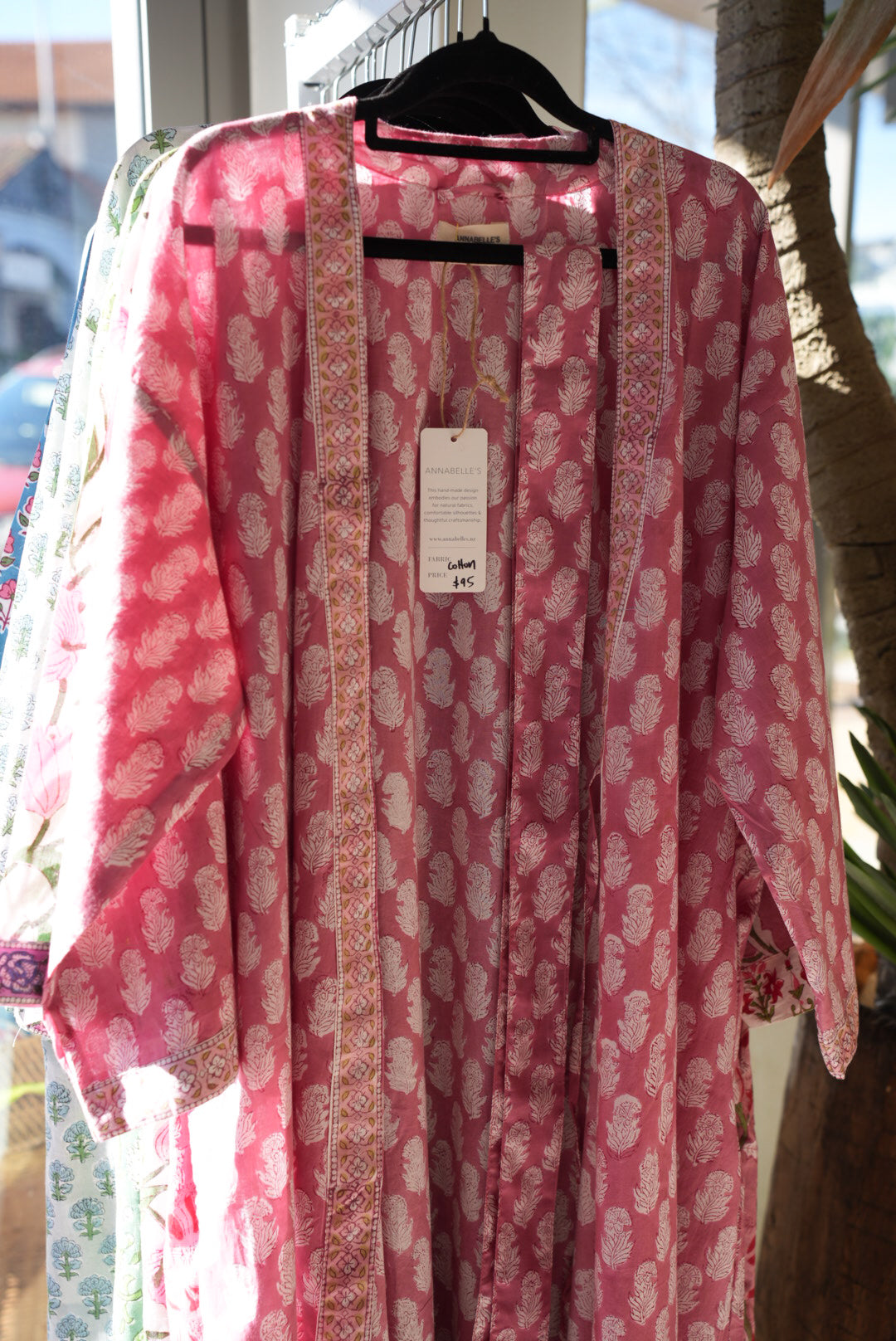 COTTON BLOCK PRINT KIMONO | ROSE PINK