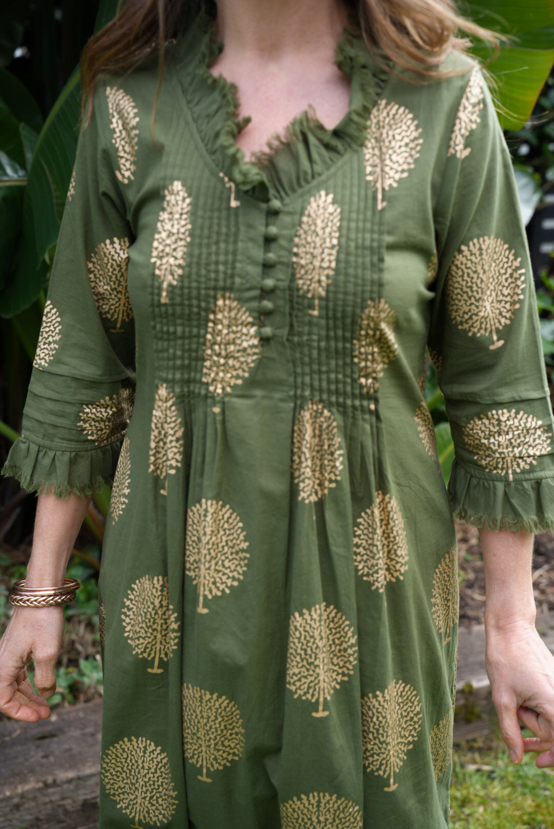 SIENNA DRESS | OLIVE GOLD