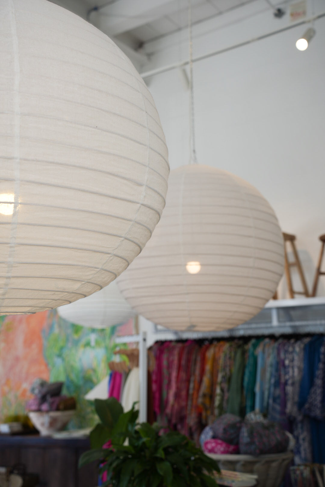 LINEN LIGHT SHADE | ROUND WHITE | LARGE