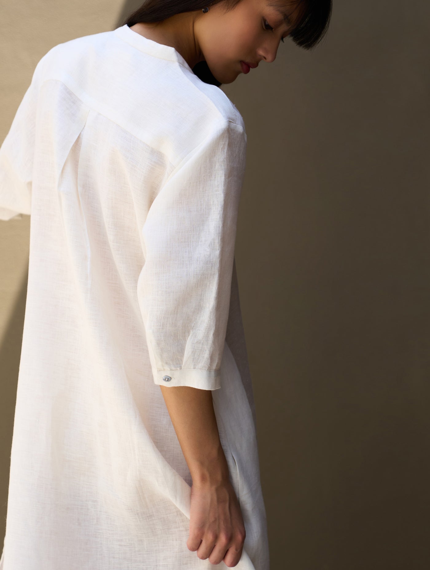 FAIZA METALLIC LINEN DRESS