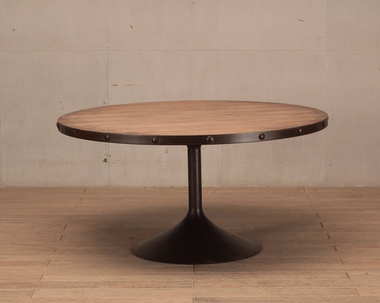 Round Pine Dining Table with Steel Base 1.5m | Annabelle's Design Store NZ