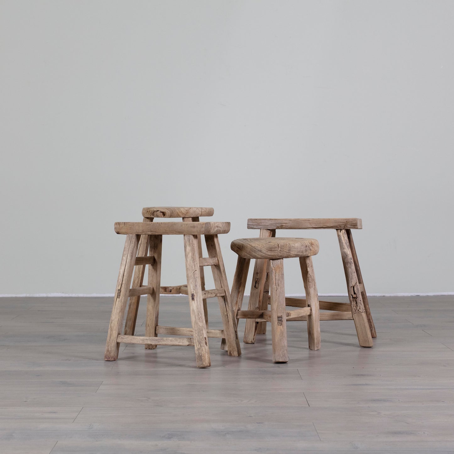 Stack of Elm Stools - Round | Annabelle's Design Store NZ