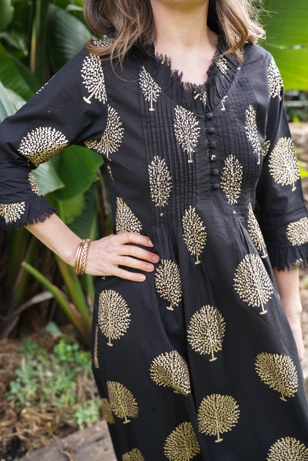 SIENNA DRESS | BLACK GOLD