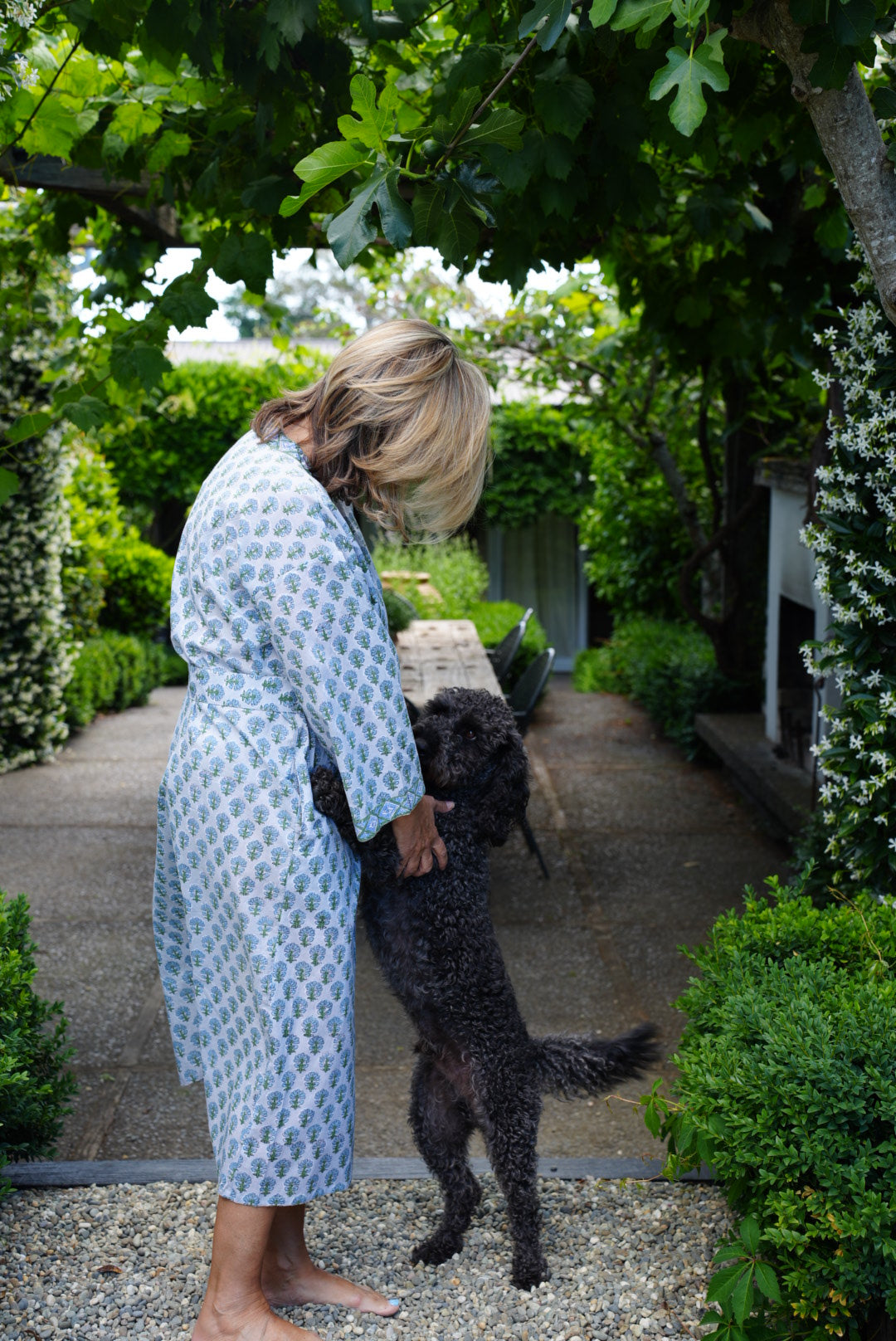 COTTON BLOCK PRINT KIMONO | DOVE GREY