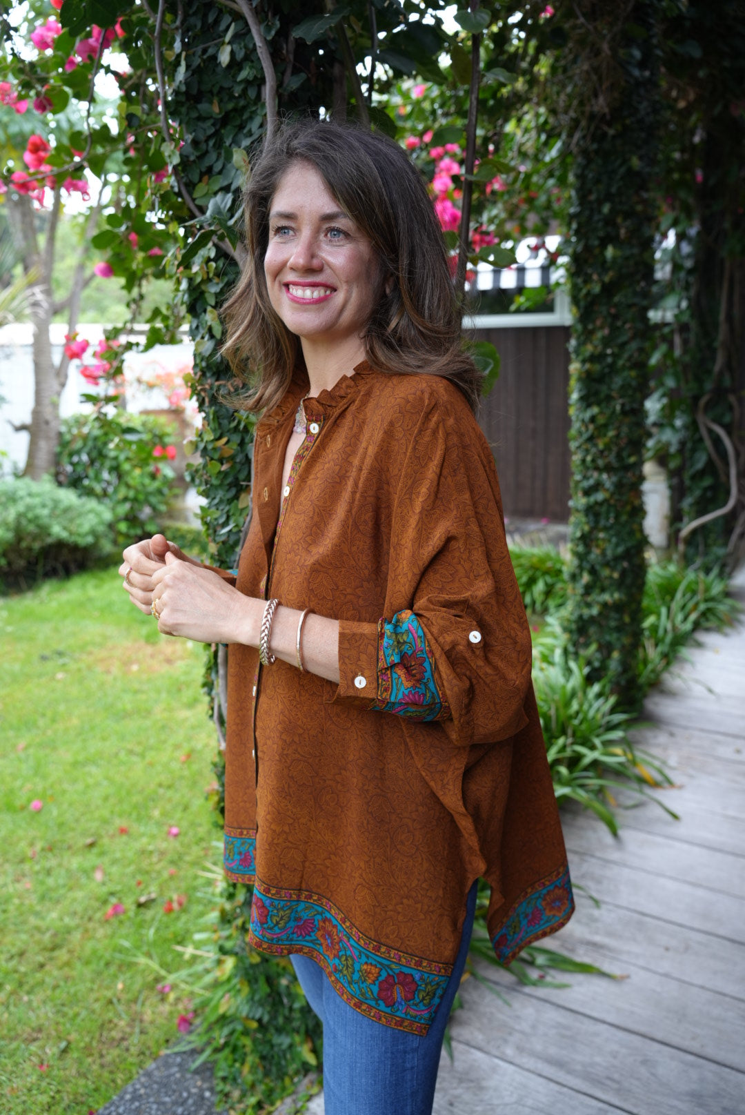 SILK SHIRT | RUSTED CINNAMON