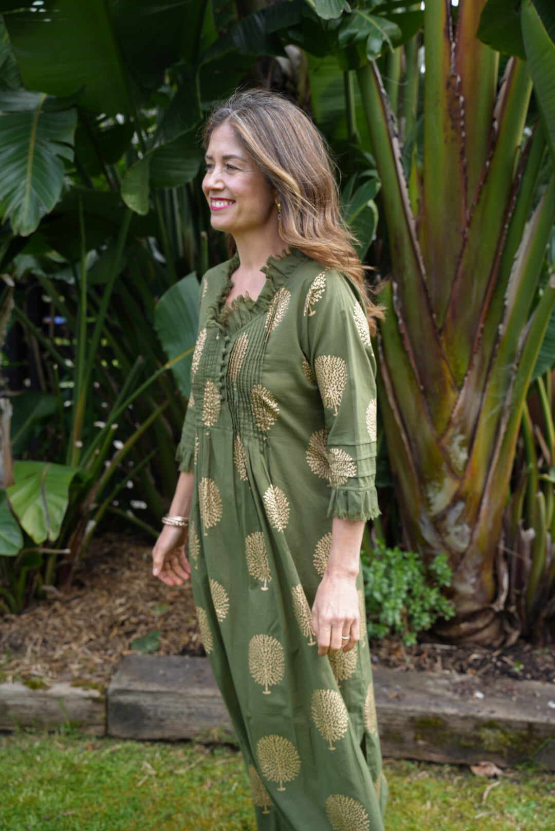SIENNA DRESS | OLIVE GOLD