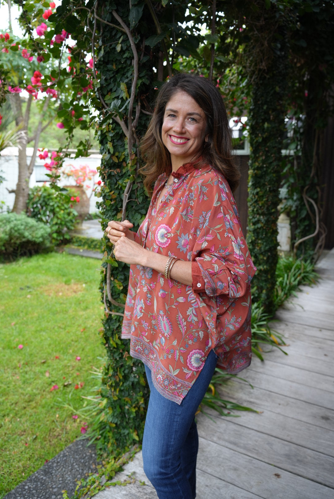SILK SHIRT | BURNT SIENNA