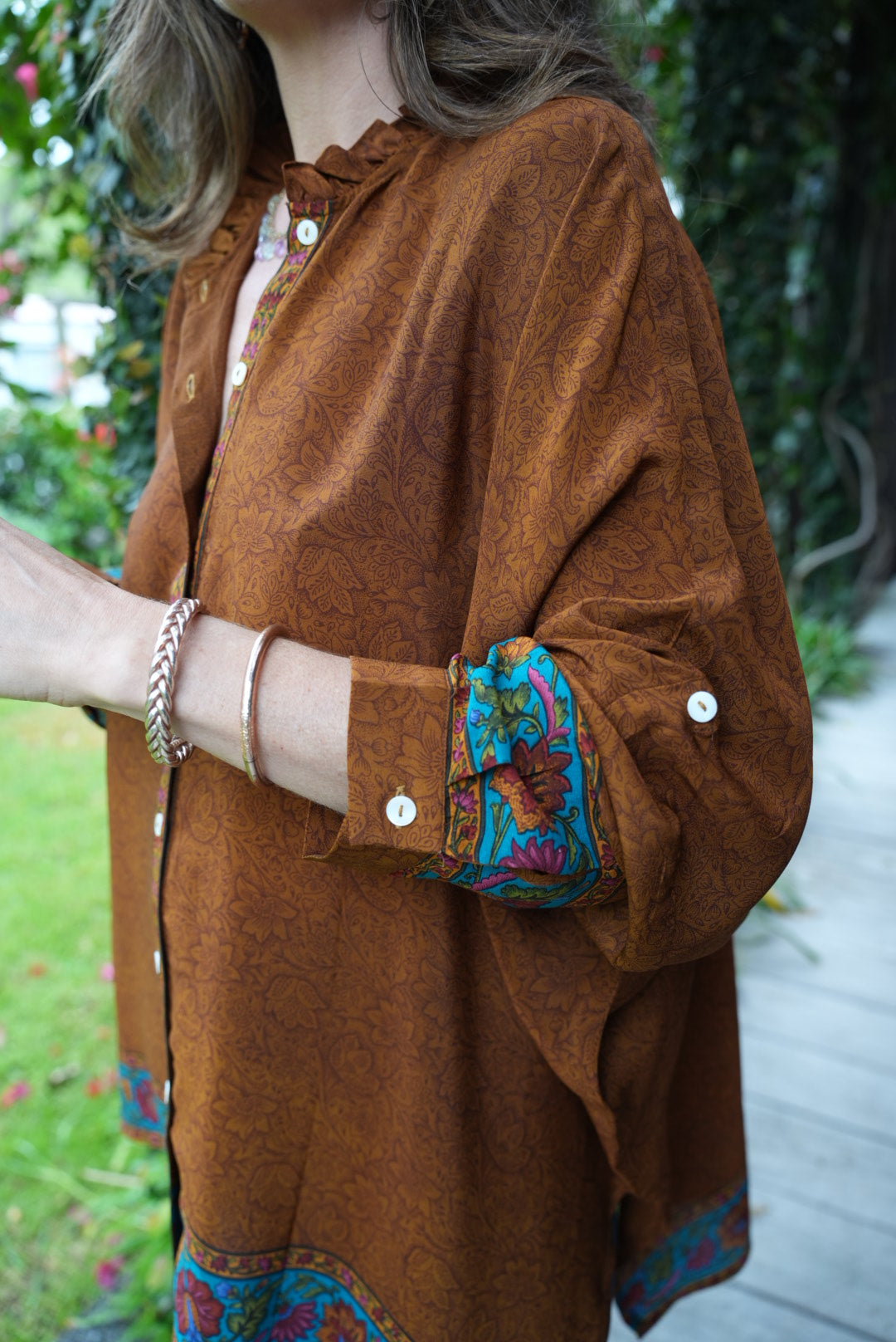 SILK SHIRT | RUSTED CINNAMON