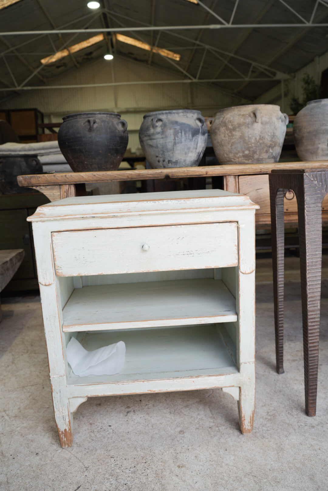 PAINTED SIDE TABLE w DRAWERS