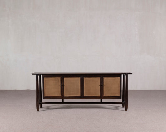 Four-Door Rattan Oak Cabinet | Annabelle's Design Store NZ