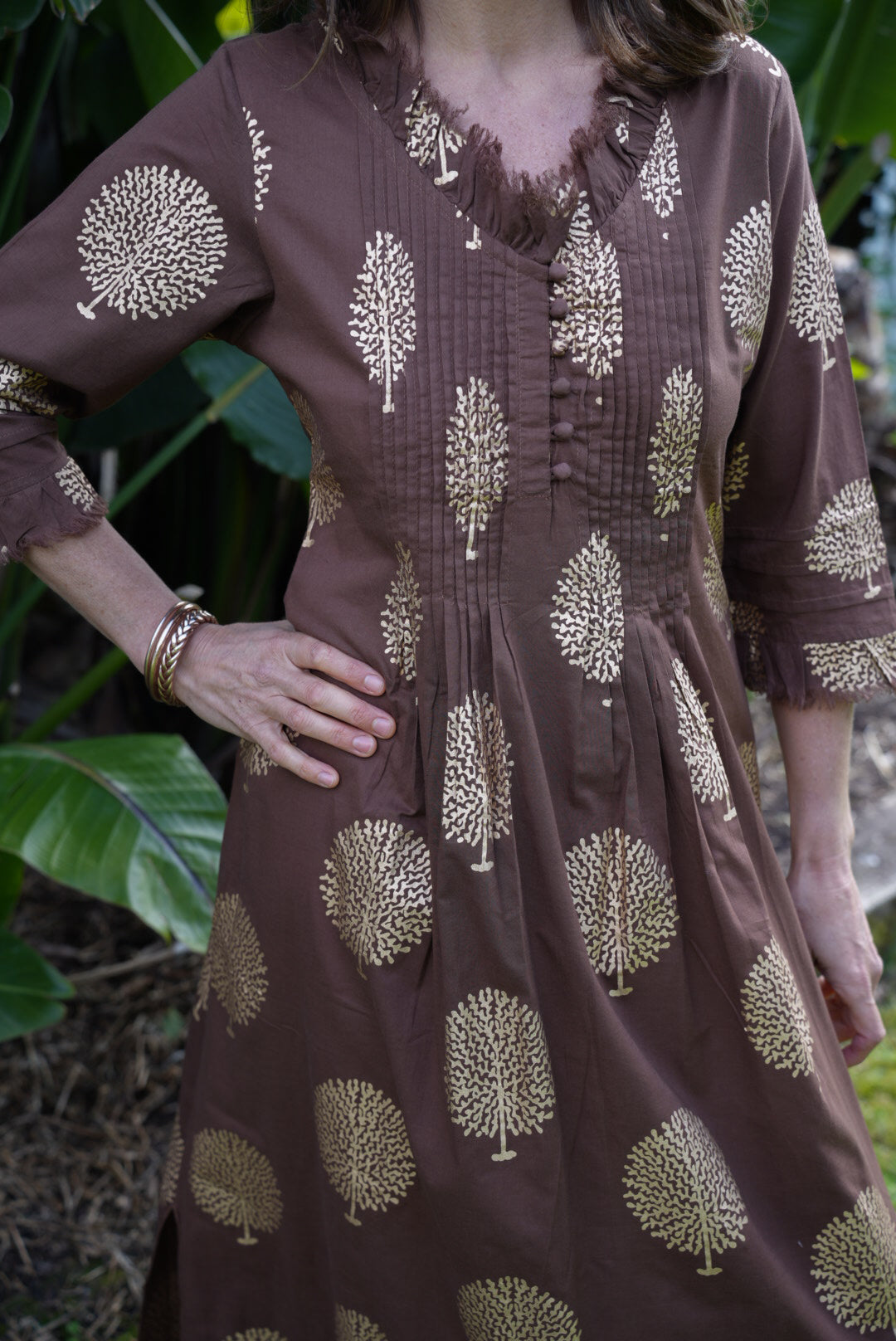SIENNA DRESS | BROWN GOLD