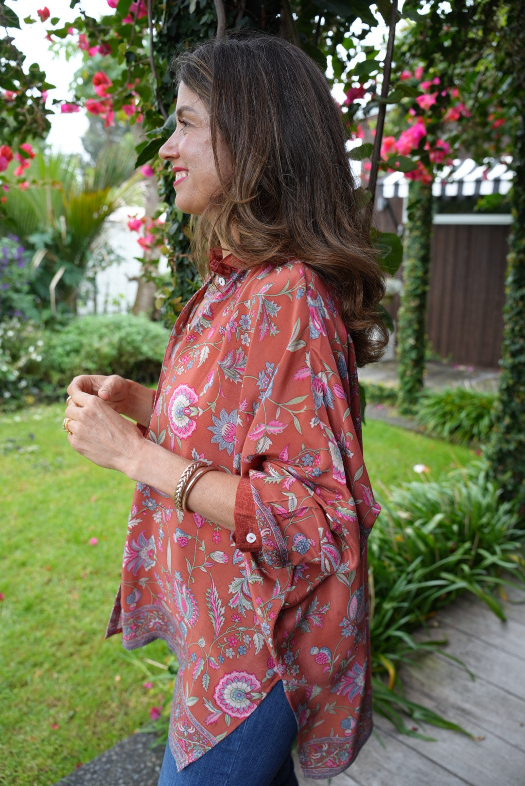 SILK SHIRT | BURNT SIENNA