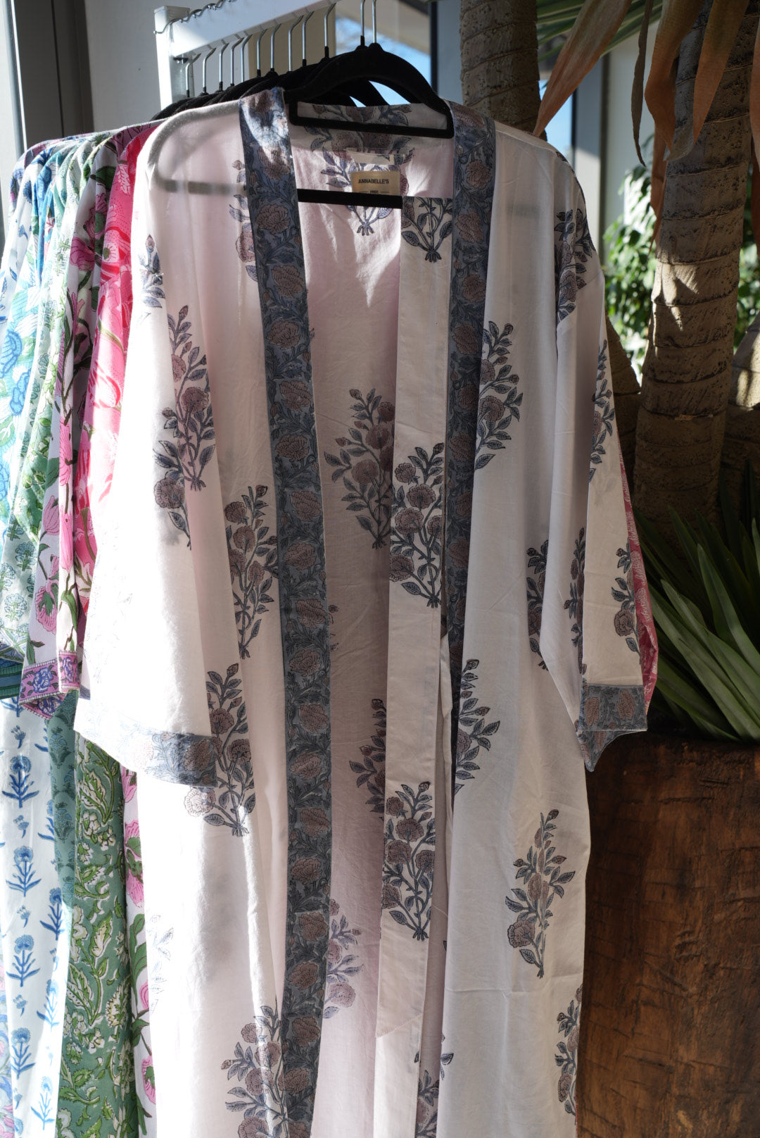 COTTON BLOCK PRINT KIMONO | SMOKE BLOSSOM