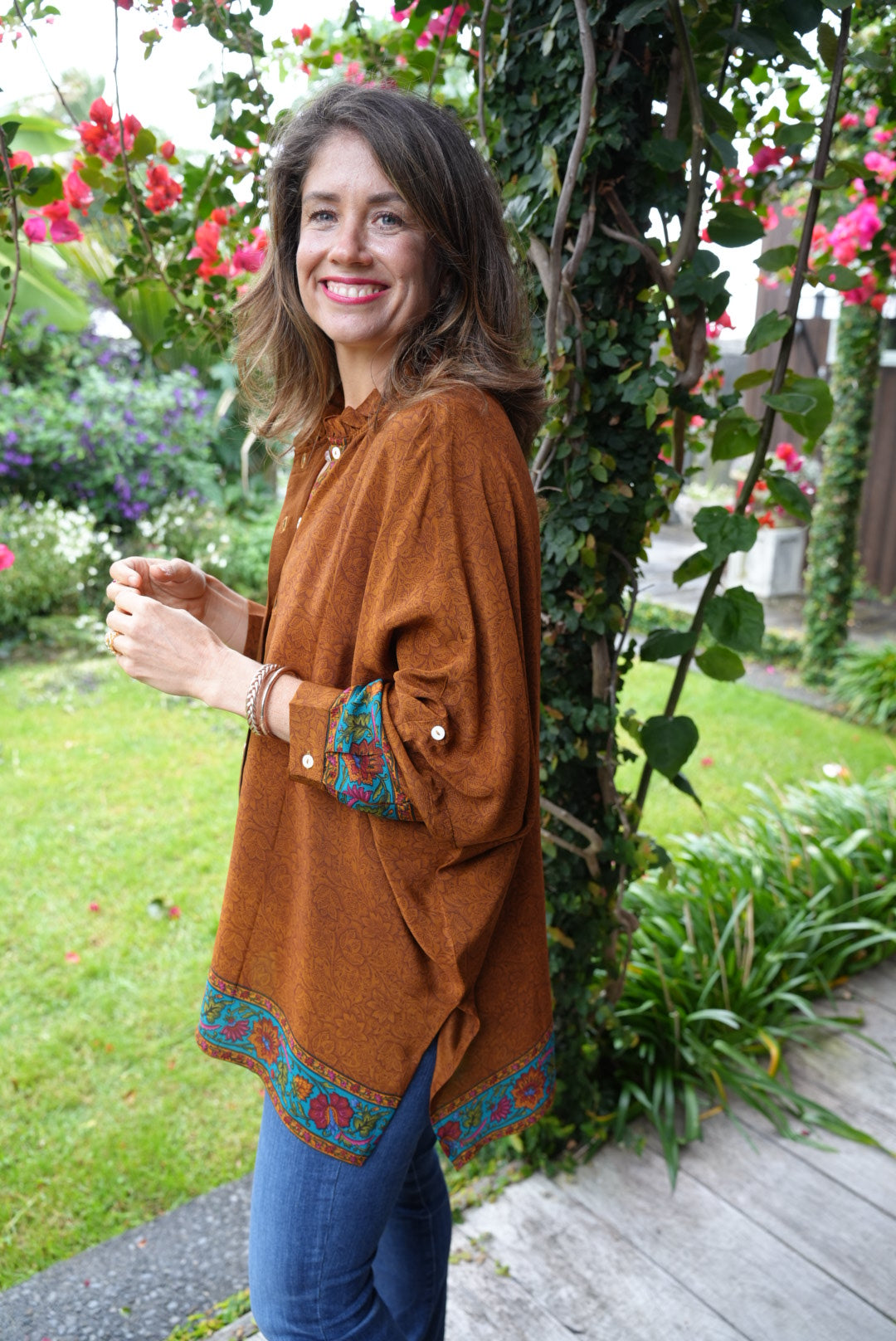 SILK SHIRT | RUSTED CINNAMON
