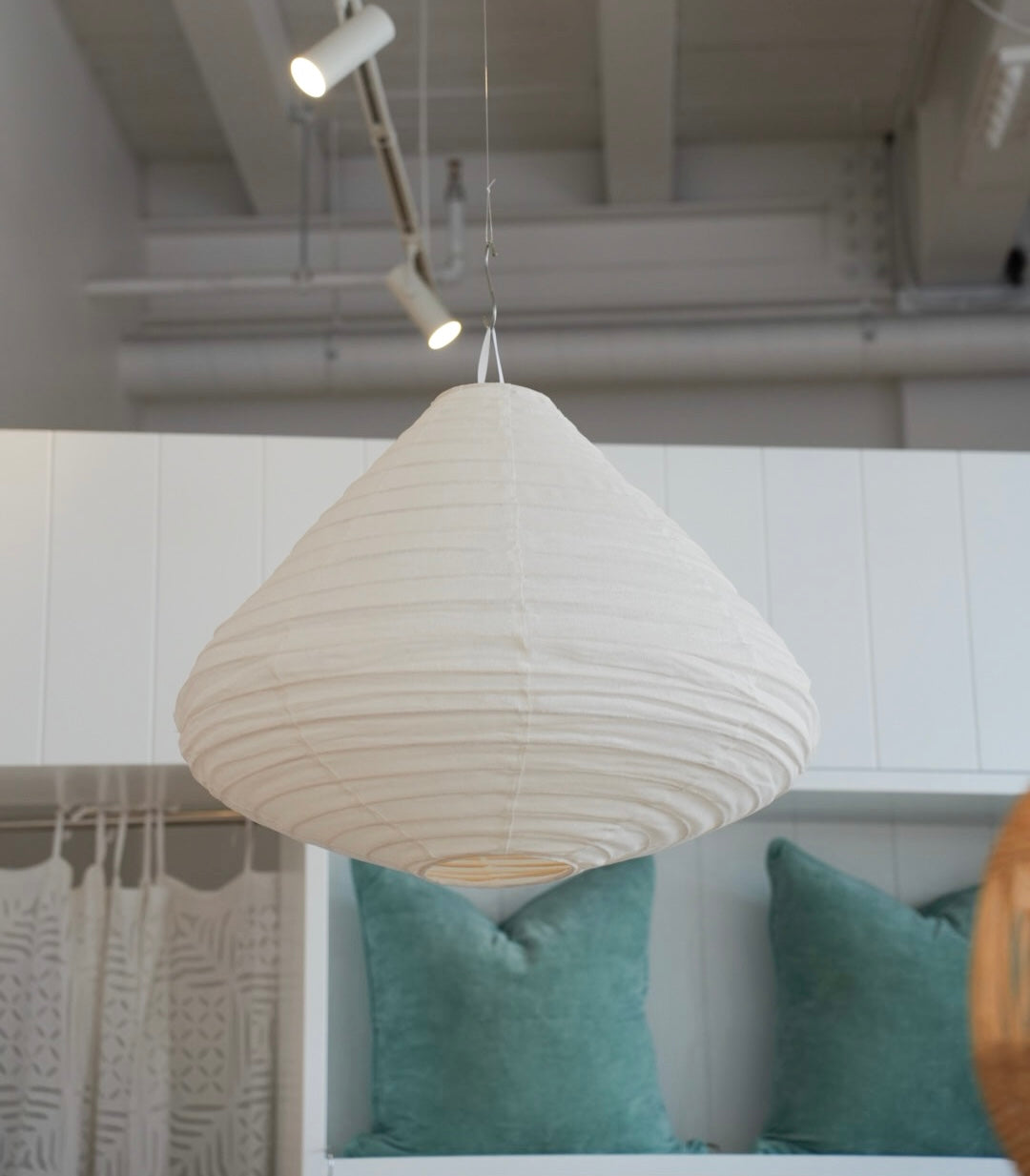 Linen Light Shade - White Oval Drop | Annabelle's NZ