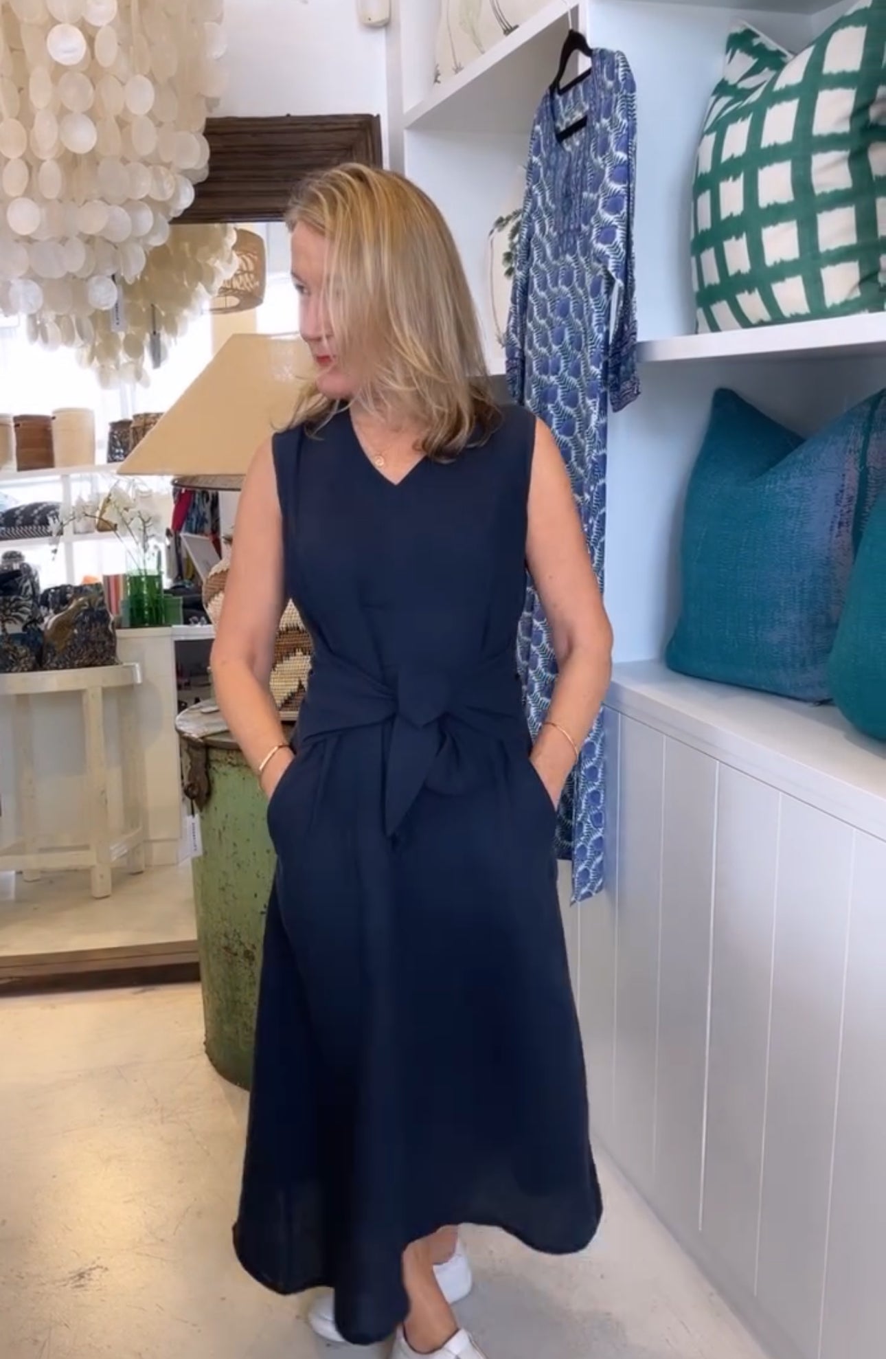 LILY LINEN DRESS | CHARCOAL