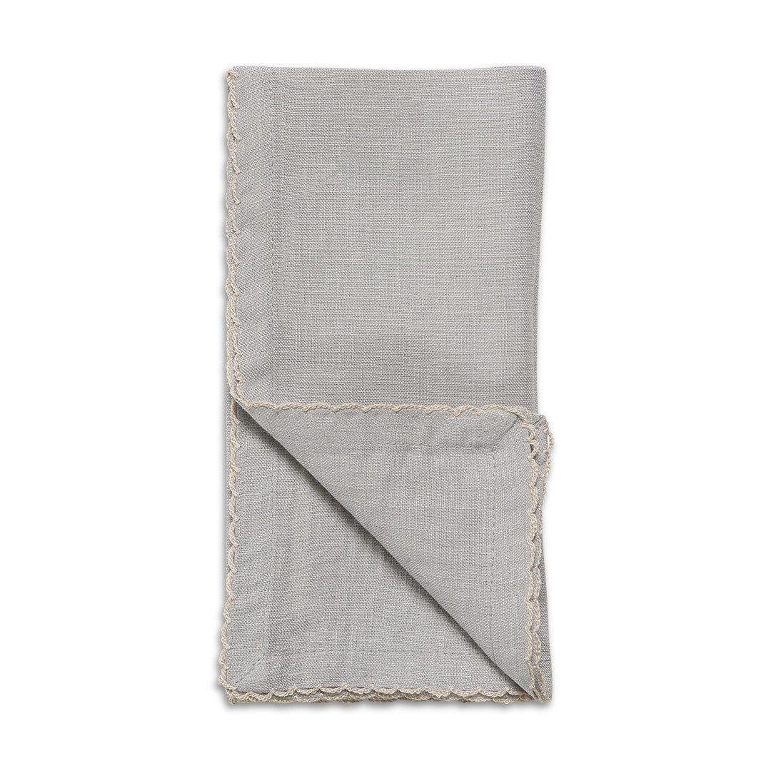 PATINA SCALLOPED NAPKIN SET/4 FOG