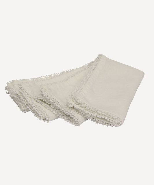 LINEN NAPKIN SET/4 | WHITE