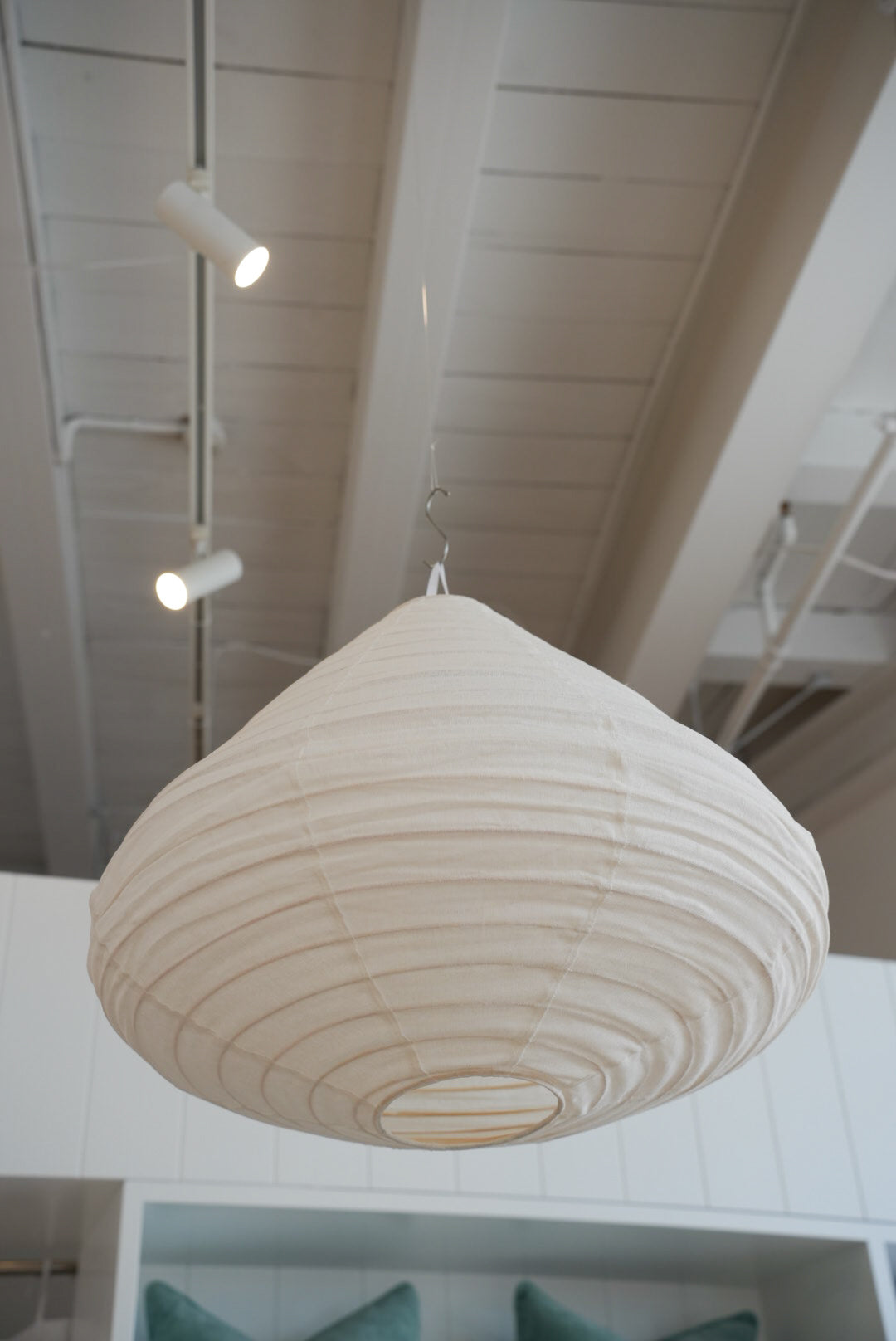 Linen Light Shade - White Oval Drop | Annabelle's NZ