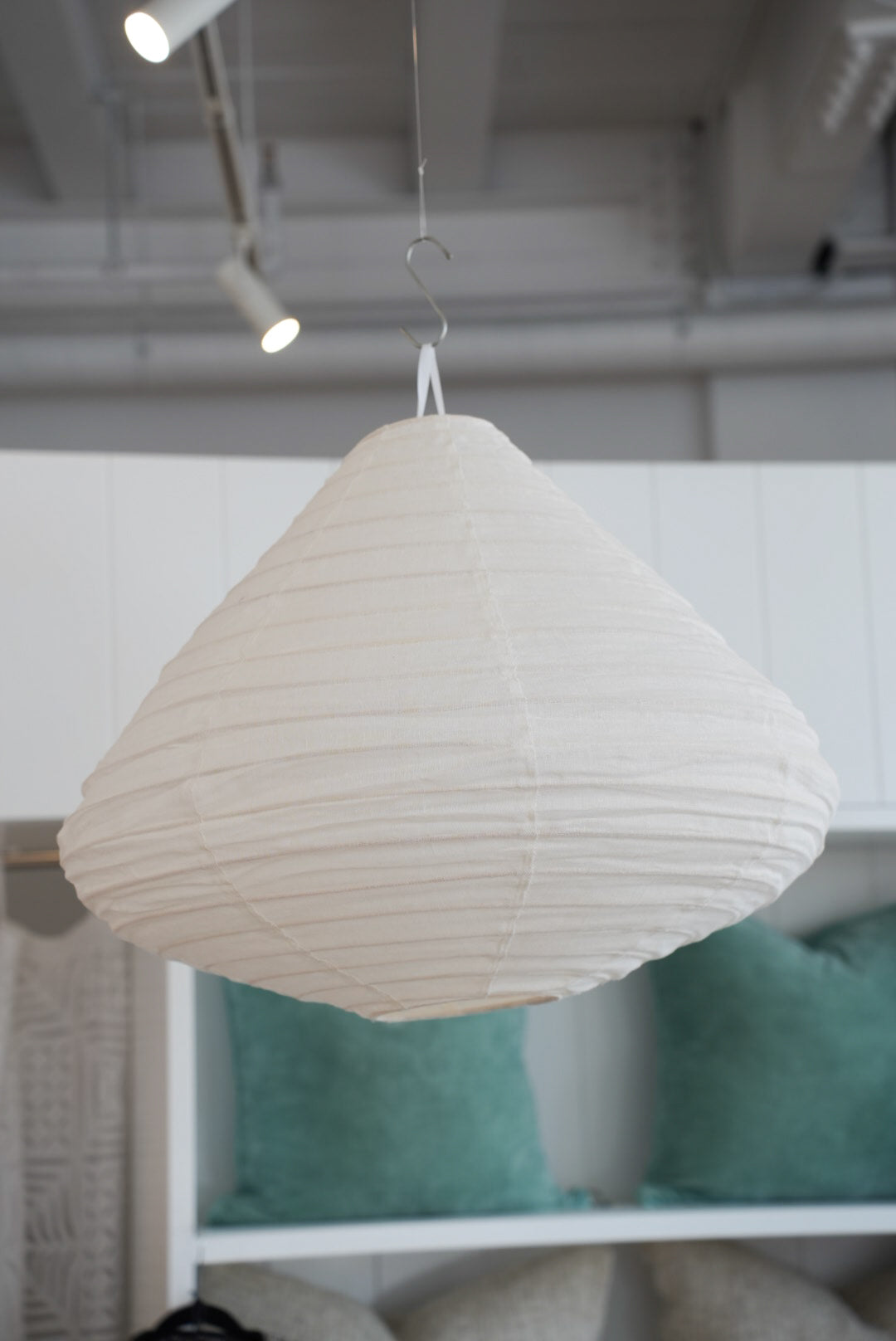 Linen Light Shade - White Oval Drop | Annabelle's NZ