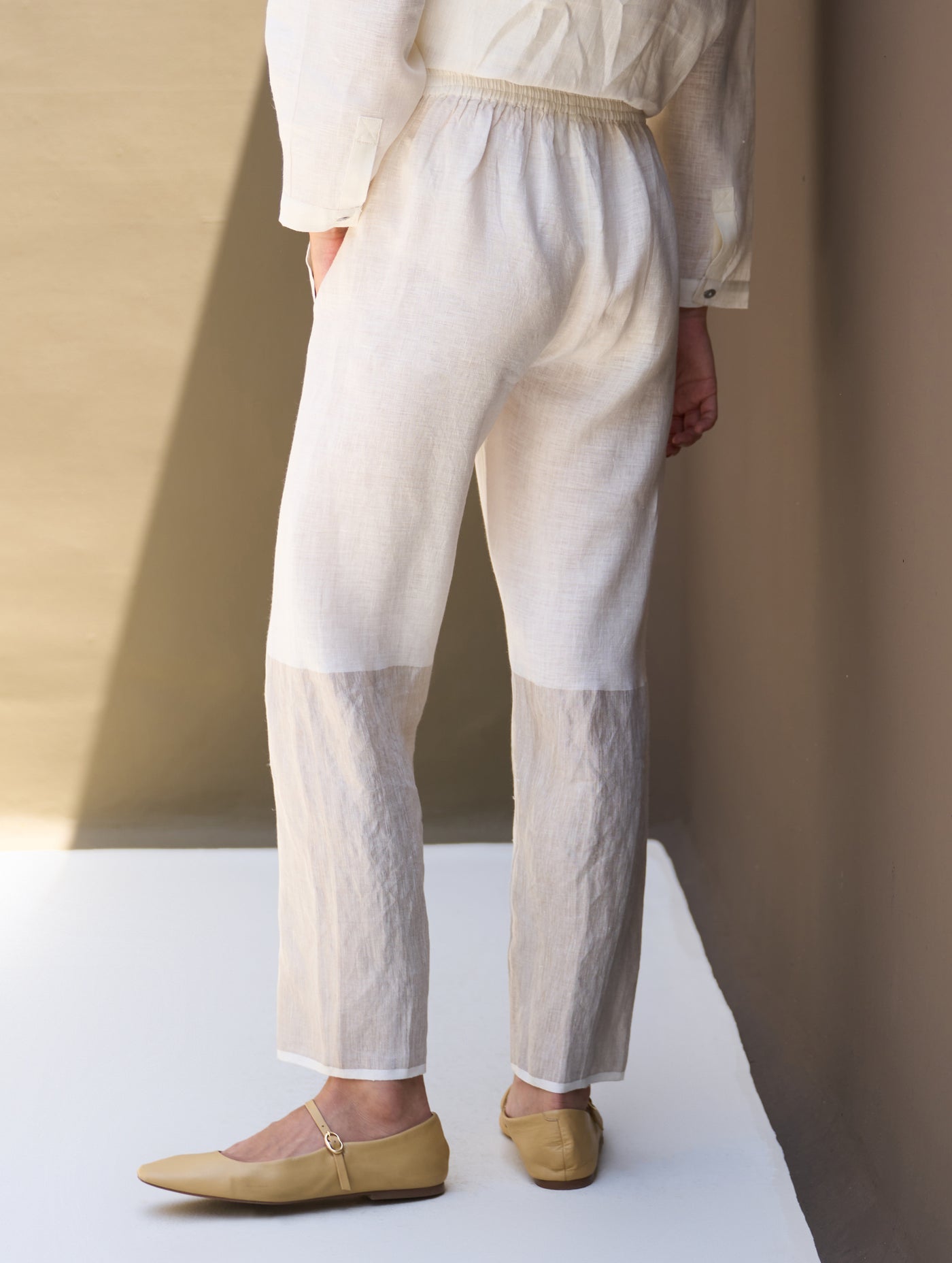 ESSA METALLIC LINEN PANTS