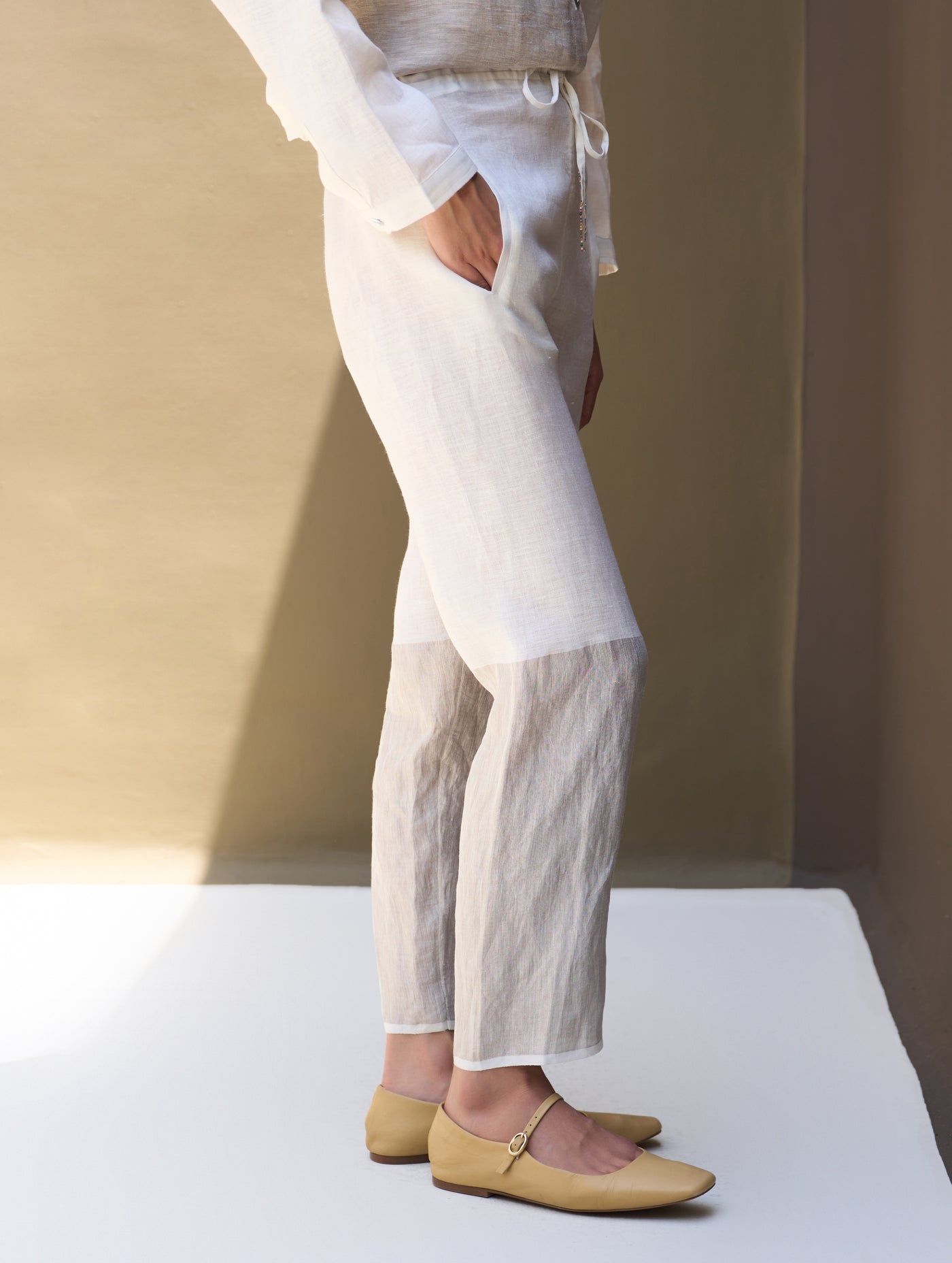 ESSA METALLIC LINEN PANTS