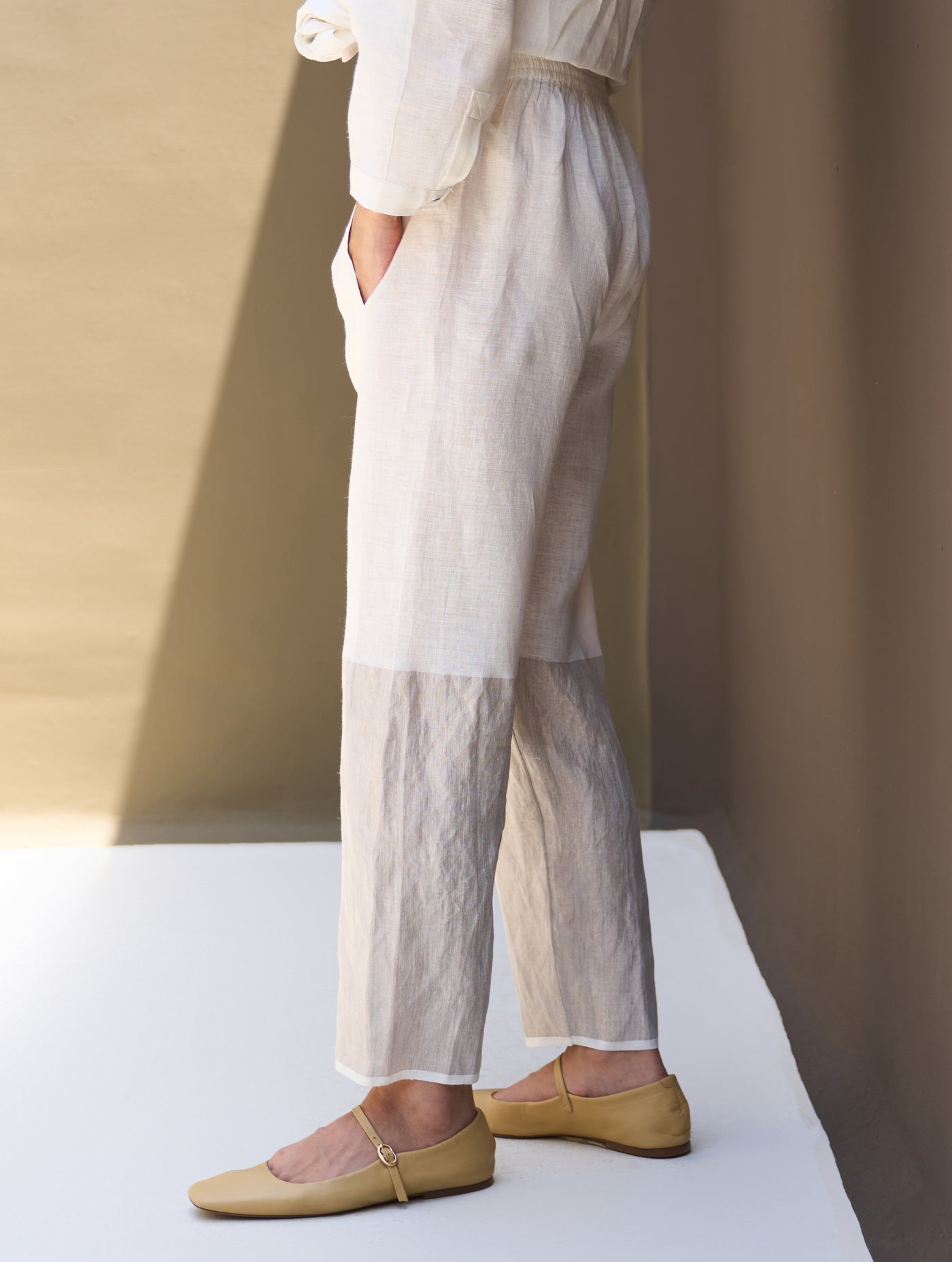 ESSA METALLIC LINEN PANTS