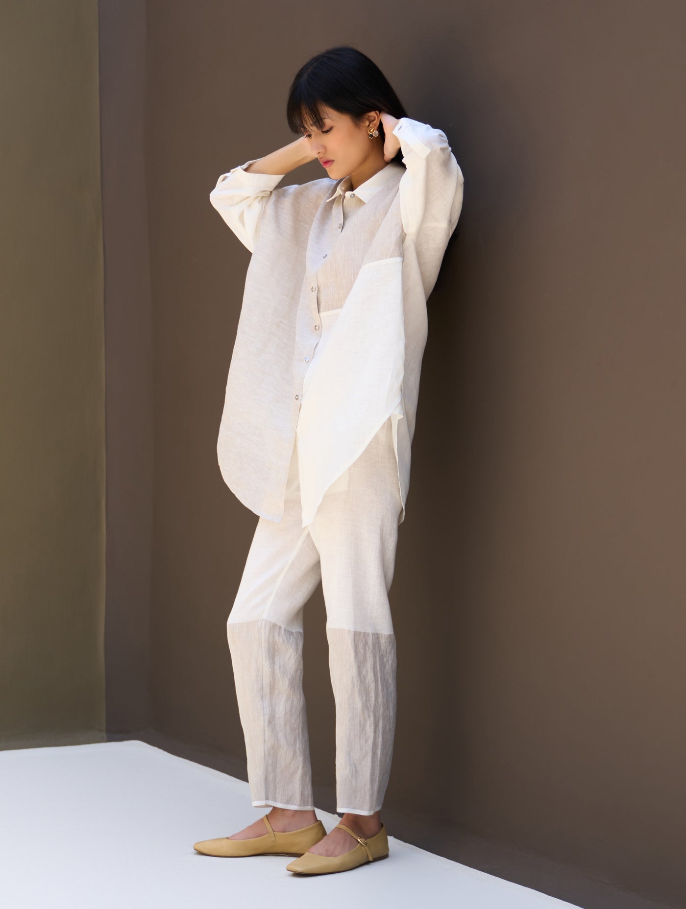ZAHA METALLIC LINEN SHIRT