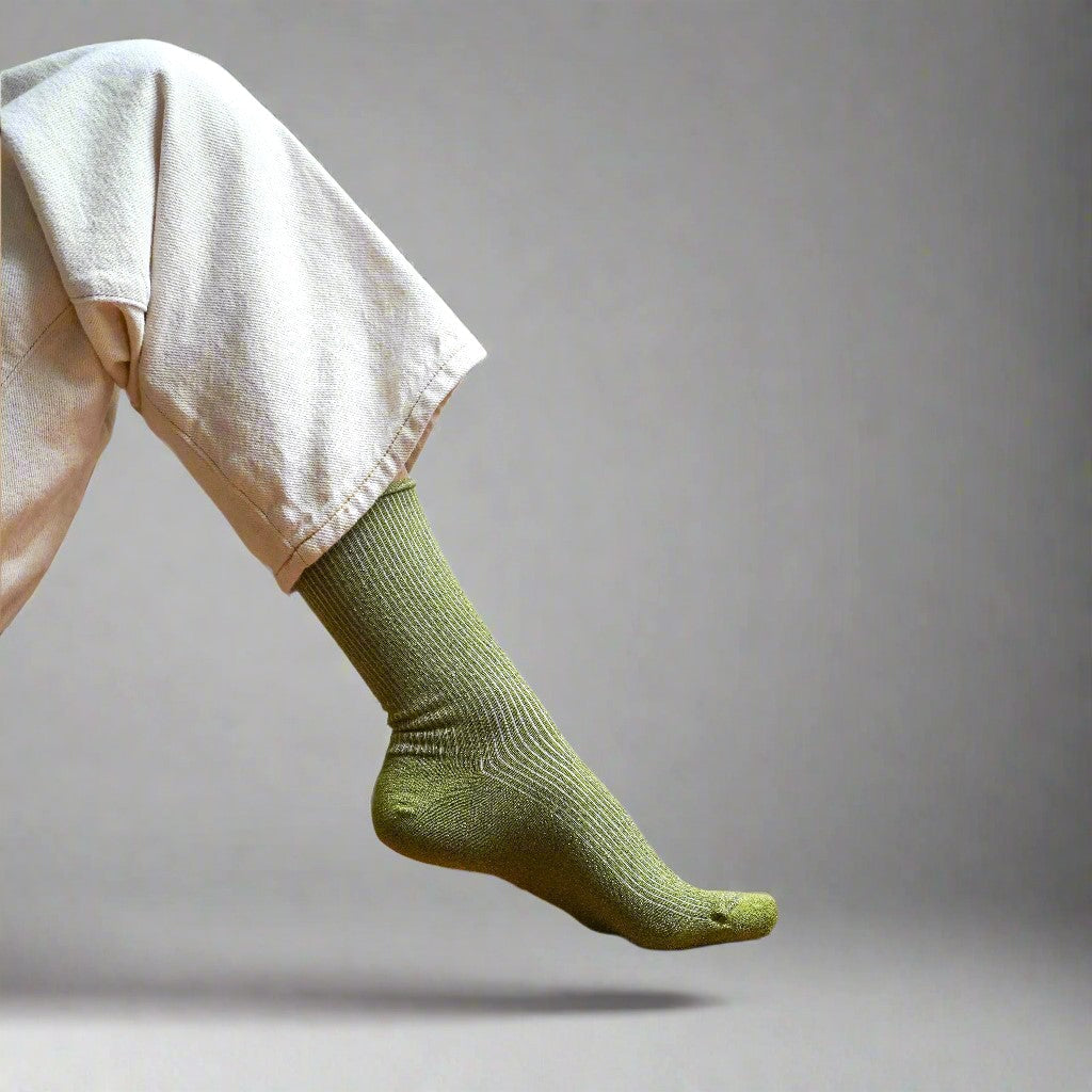 KLUE Socks | Lurex Olive Green