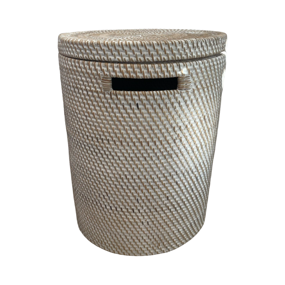 RATTAN BASKET | WHITEWASH