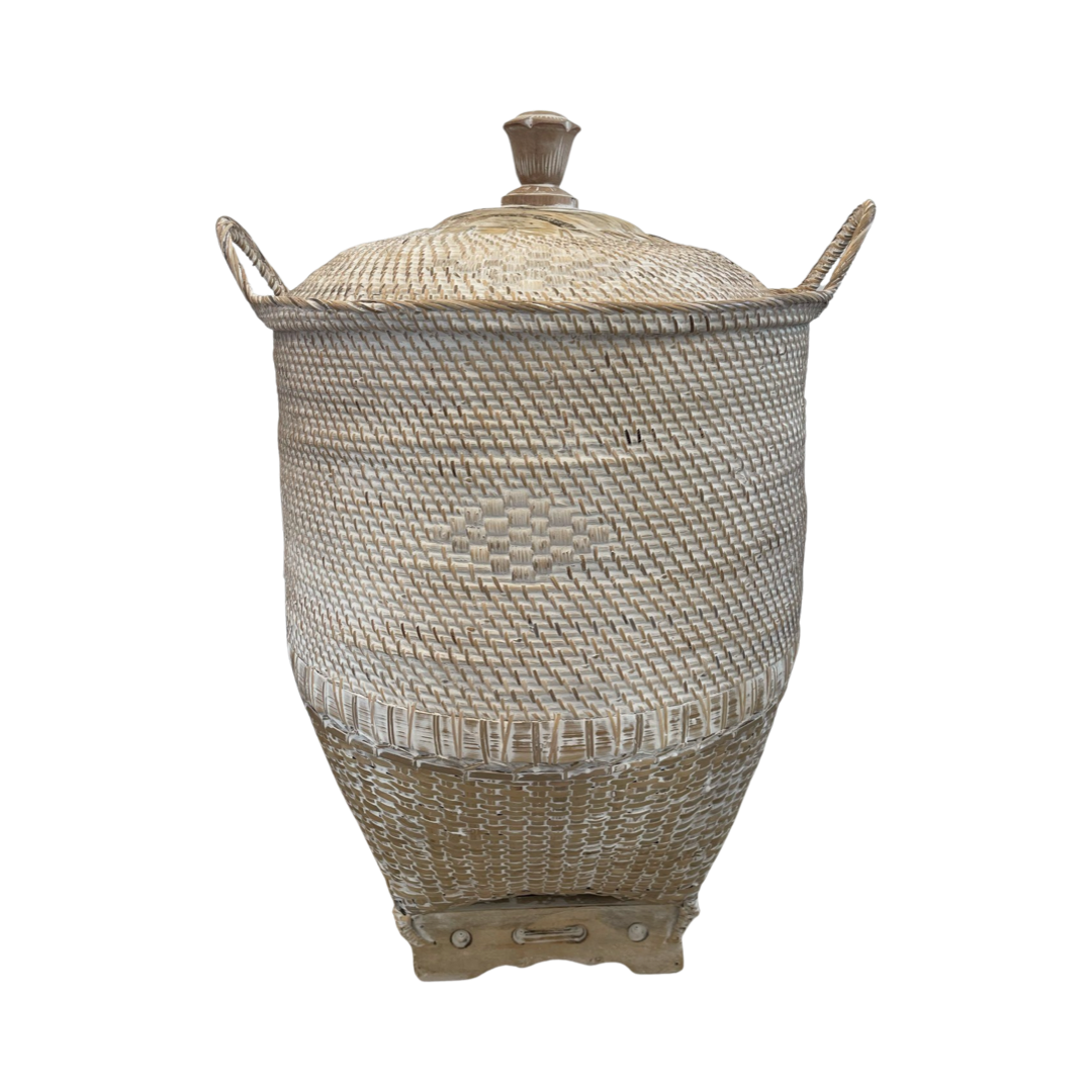 RATTAN BASKET XL | WHITEWASH