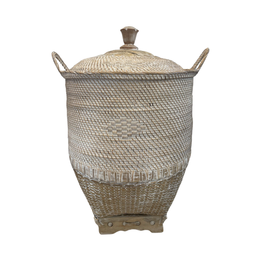RATTAN BASKET XL | WHITEWASH