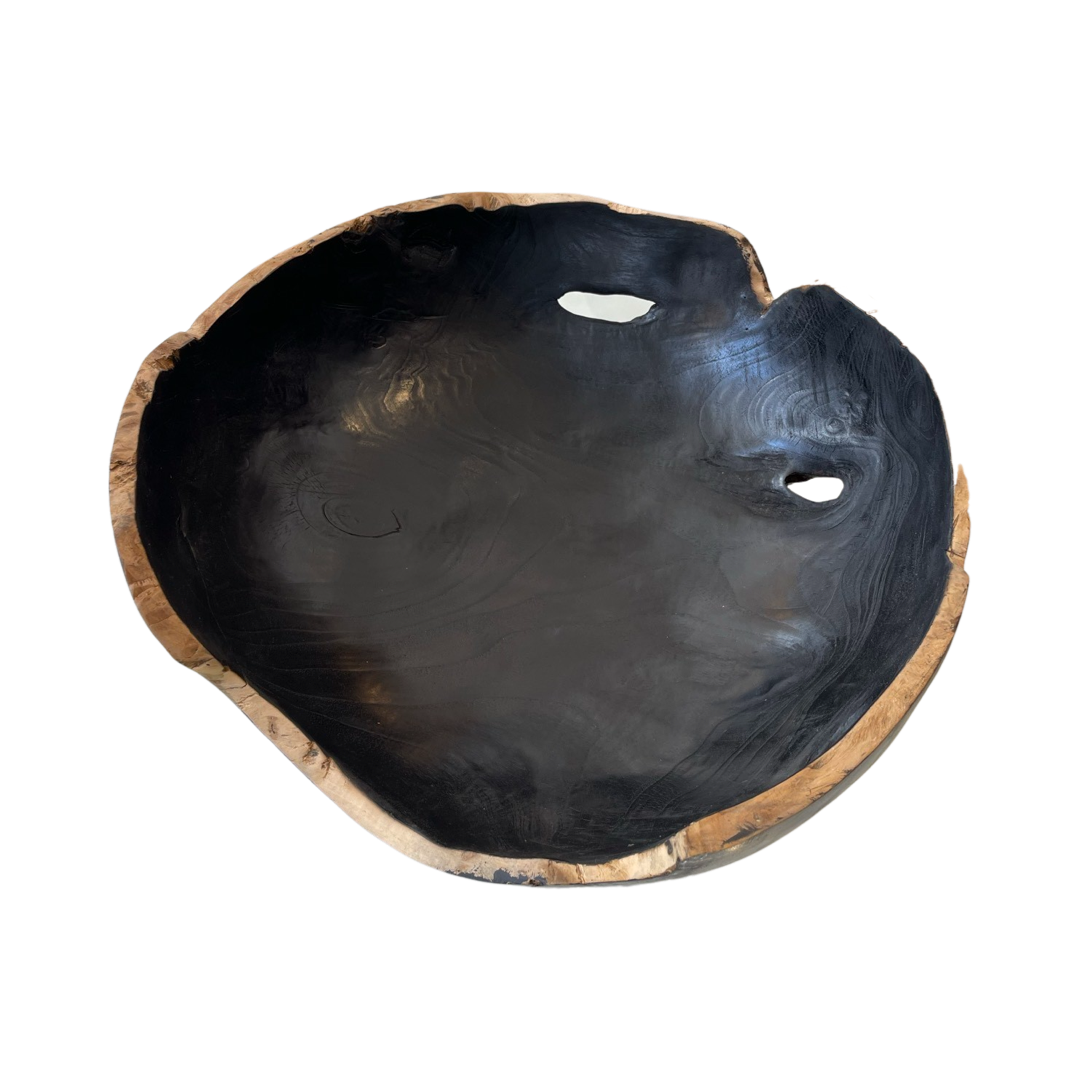 ORGANIC TEAK BOWL | BLACK
