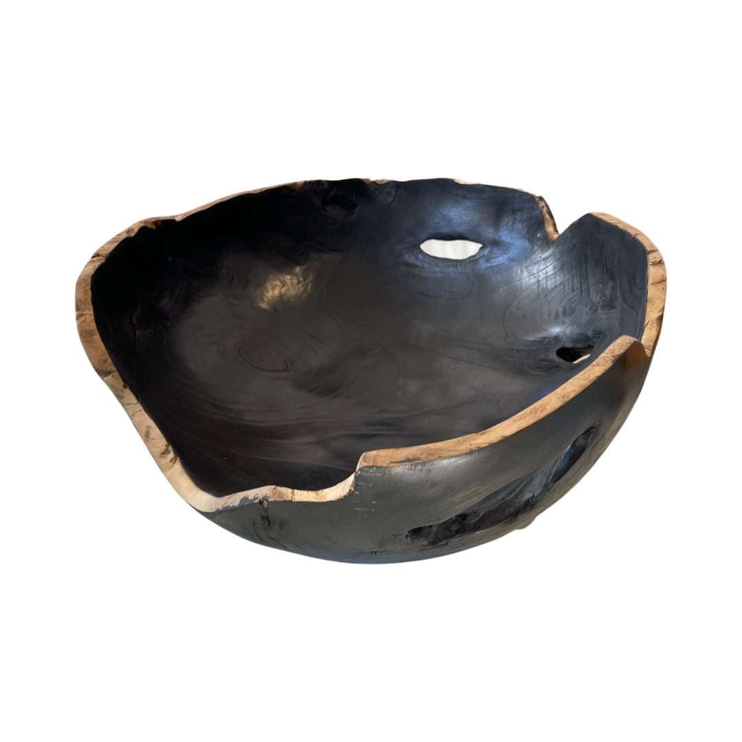 ORGANIC TEAK BOWL | BLACK