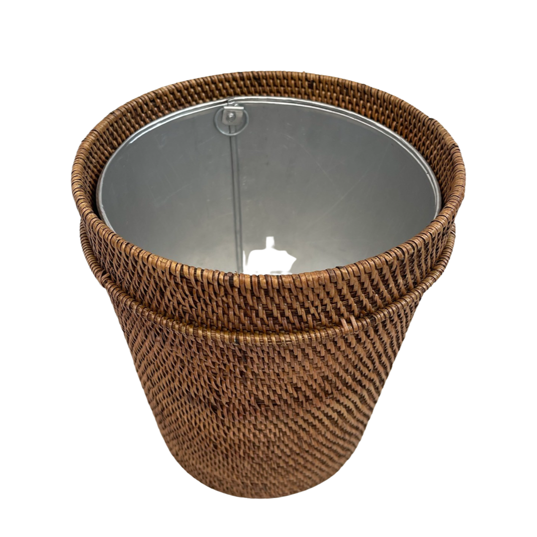 RATTAN RUBBISH BIN | BROWN