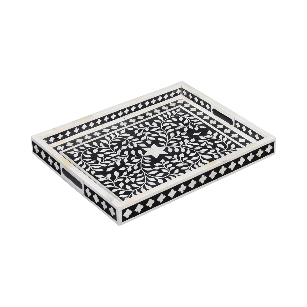 BONE INLAY TRAY | BLACK