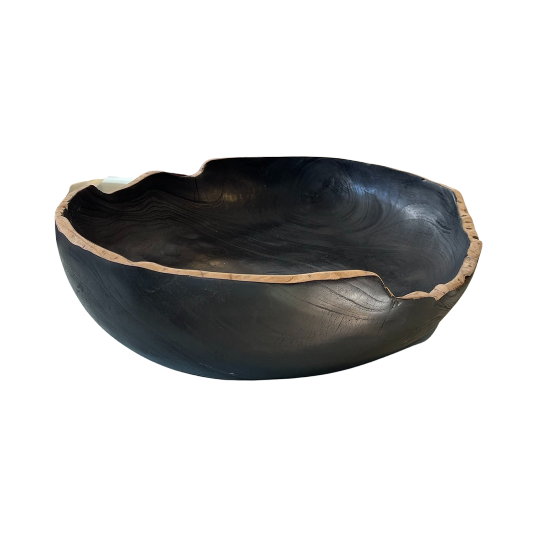 ORGANIC TEAK BOWL | BLACK