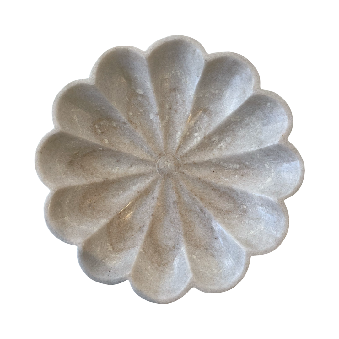 LARGE MARBLE FLOWER BOWL