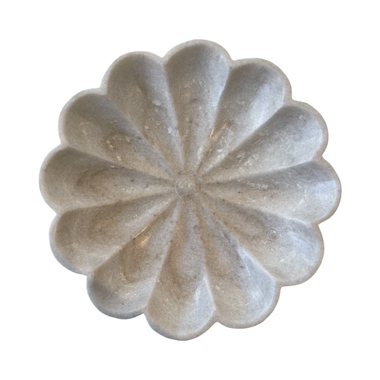 LARGE MARBLE FLOWER BOWL