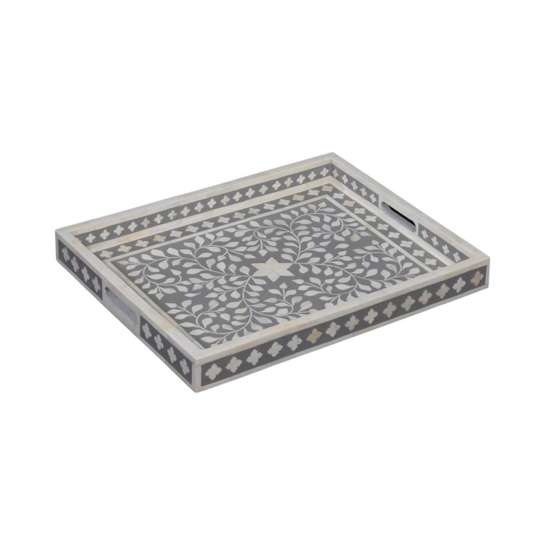 BONE INLAY TRAY | GREY