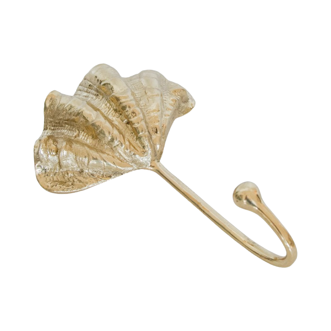 BRASS SHELL HOOK | GOLD FINISH