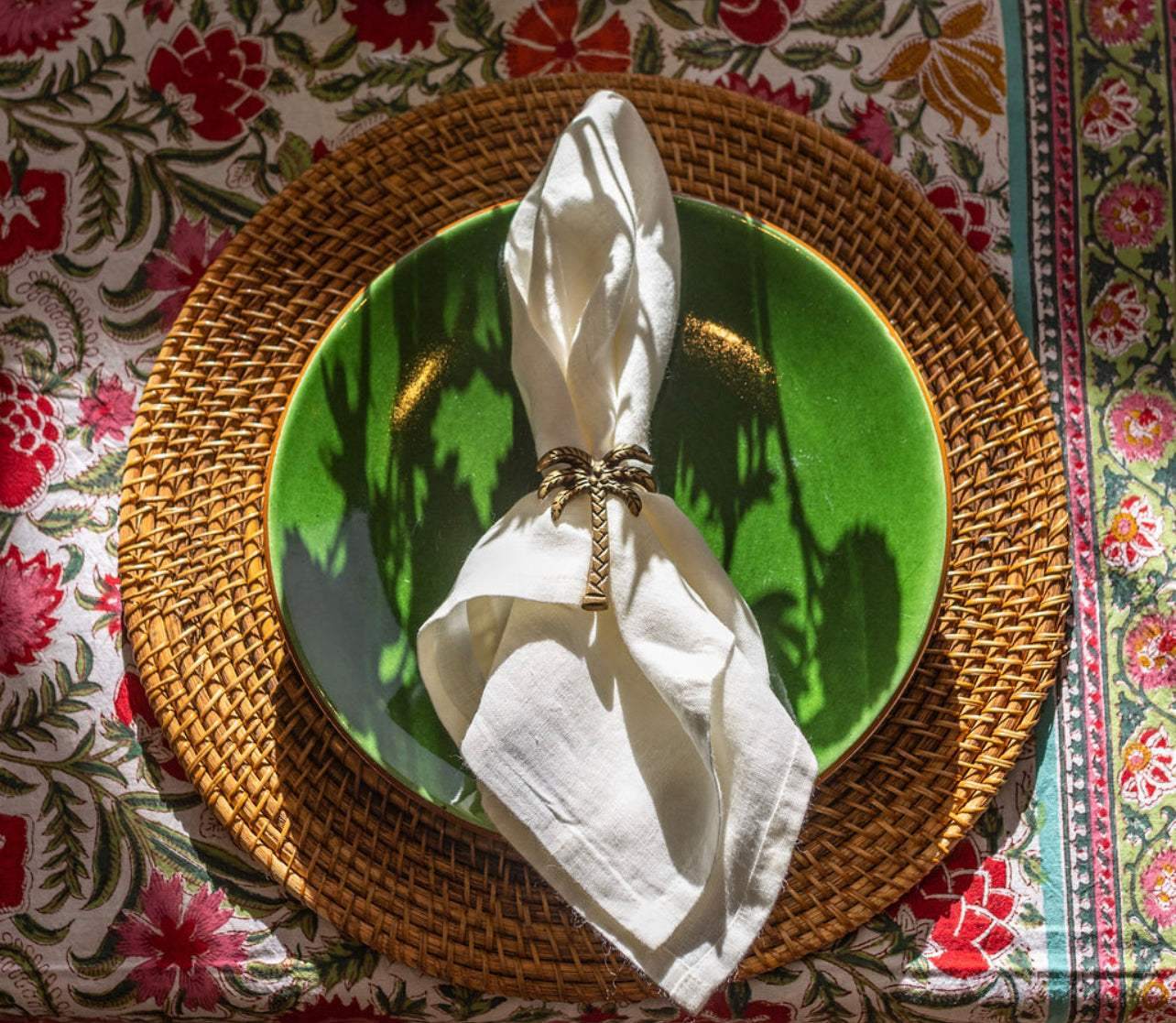 BRASS NAPKIN RING | PALM TREE