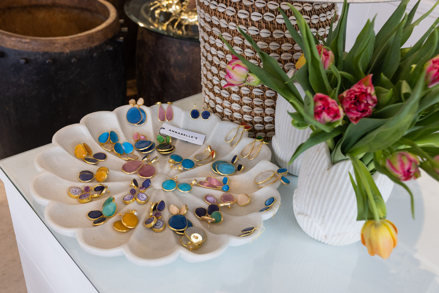 XL MARBLE FLOWER PLATTER